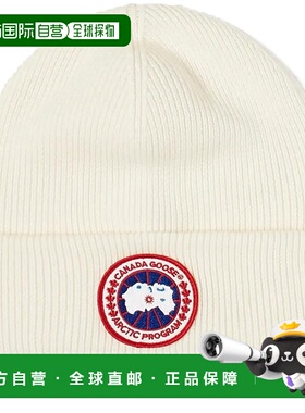 CANADA GOOSE 男童帽子 6936M467 CO 白色 logo贴花套头帽子