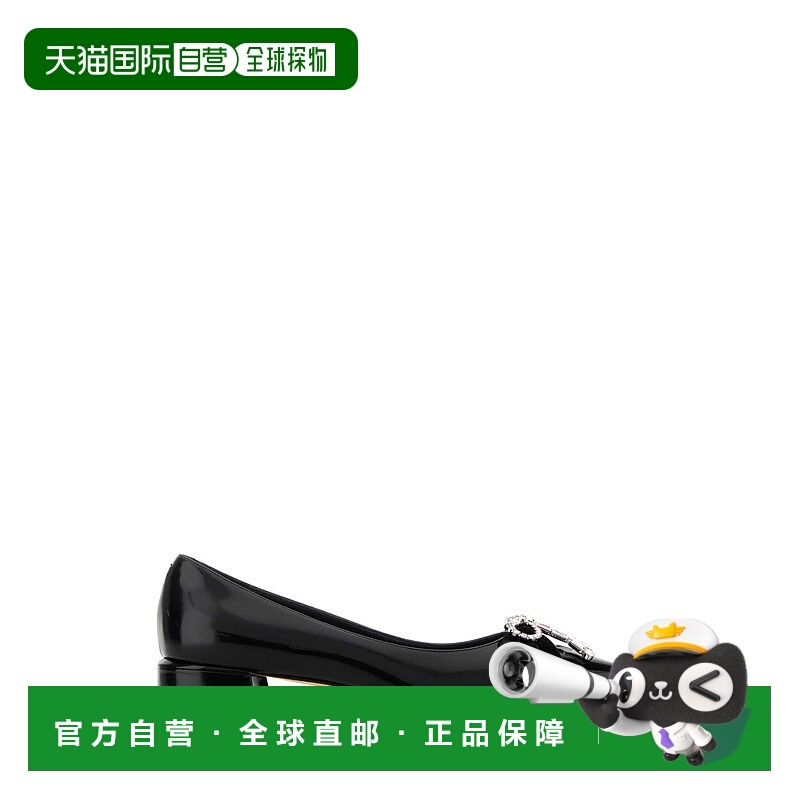 1h可退 JIMMY CHOO 女士芭蕾乐福鞋 AURIAFLATBSVBLACKCRYSTAL