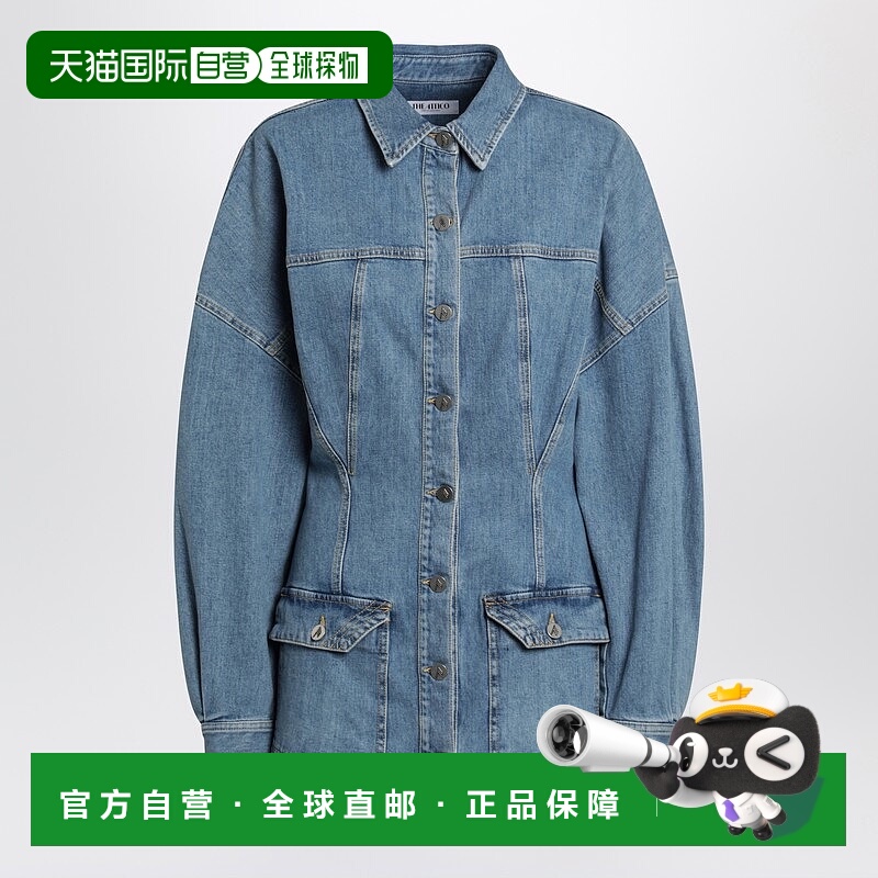 1h可退 潮奢 The Attico 女士 浅蓝牛仔迷你连衣裙 260WCA0048DDS