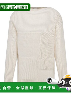 DIOR 男士针织毛衣 413M642AT783C080 SS2024 白色 徽标不对称针