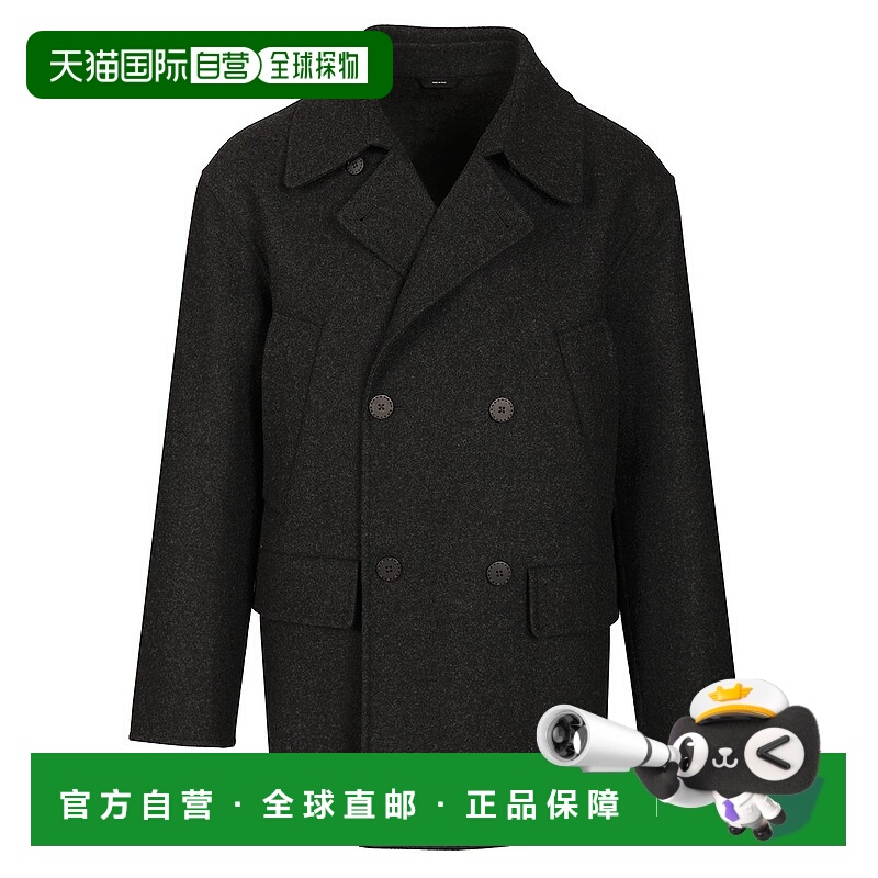 1h可退 FENDI 男士大衣 FW1415AOYAF0TY6 AW2025 黑色 Wool pea c