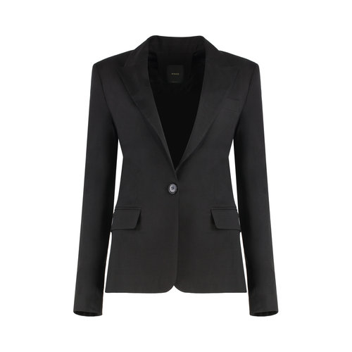 PINKO 女士西服 104818A0IMZ99 SS2025 黑色 Linen blazer外套