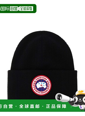 CANADA GOOSE 男士帽子 6936M9061 AW2025 黑色 罗纹针织帽子