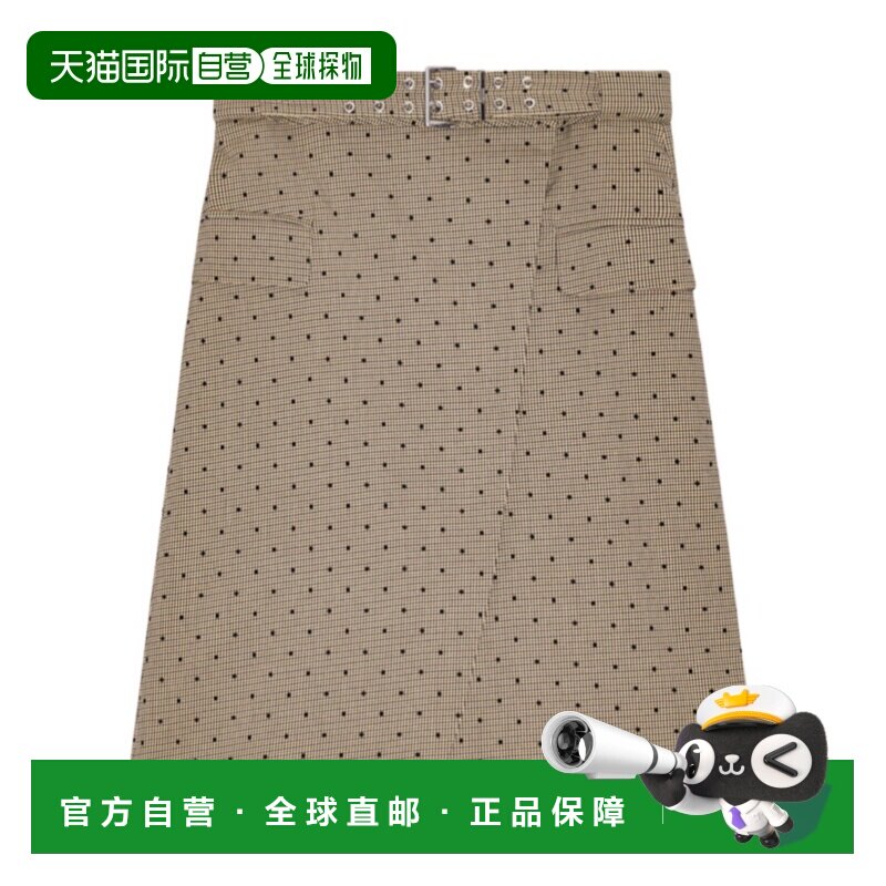 GANNI 女士半身裙 W0297177 SS2025 花色 格纹半身裙中裙a字裙
