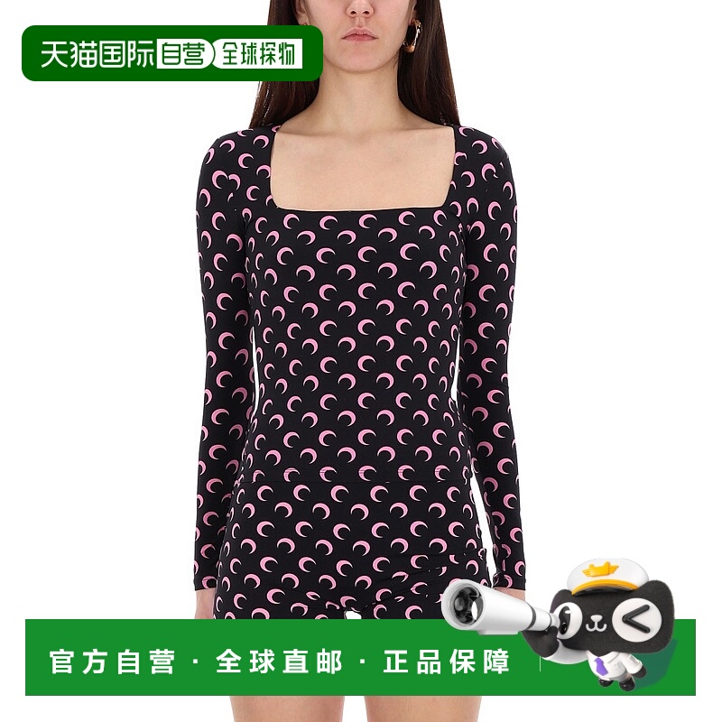 1h可退 MARINE SERRE 女士T恤 WTS017ACJER0001BK90 AW2025