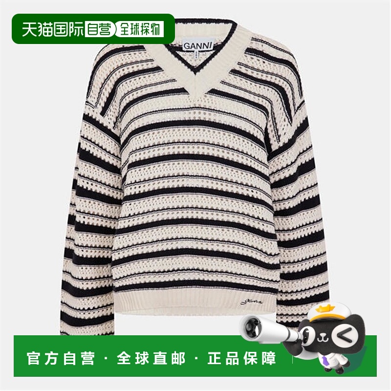 1h可退 潮奢 GANNI 甘尼 女士 Sripe Ctn Crw Ld99 卫衣