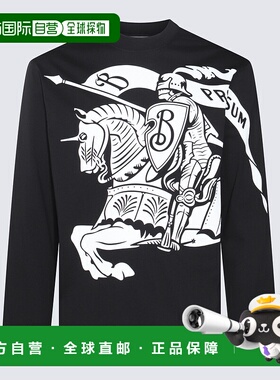 BURBERRY 男士T恤 8095157A1189 AW2024 黑色 Black stretch cott