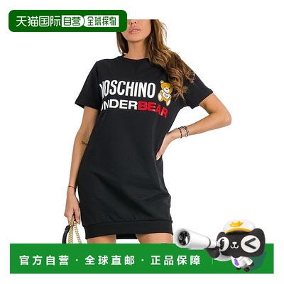 1h可退 MOSCHINO 女士半身裙 A390590040555 SS2021 黑色 小熊印