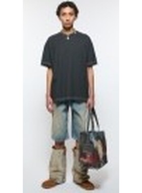 1h可退 ACNE STUDIOS 男士T恤 CL0388BM0 AW2025 黑色 徽标T恤