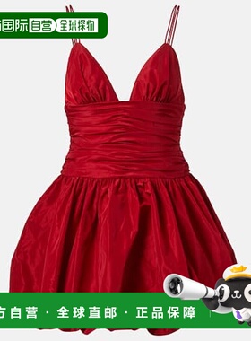 1h可退 潮奢 Staud 女士 Loren 褶皱迷你连衣裙 red红色新款
