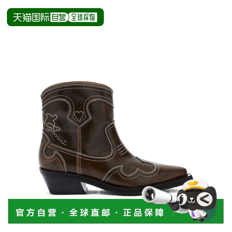 GANNI 女士靴子 B1010052826 SS2026 绿色 Green Western Low Boo