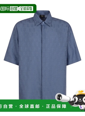 FENDI 男士衬衫 FS1317AU6YF0U6K AW2025 蓝色 Cerulean blue lin