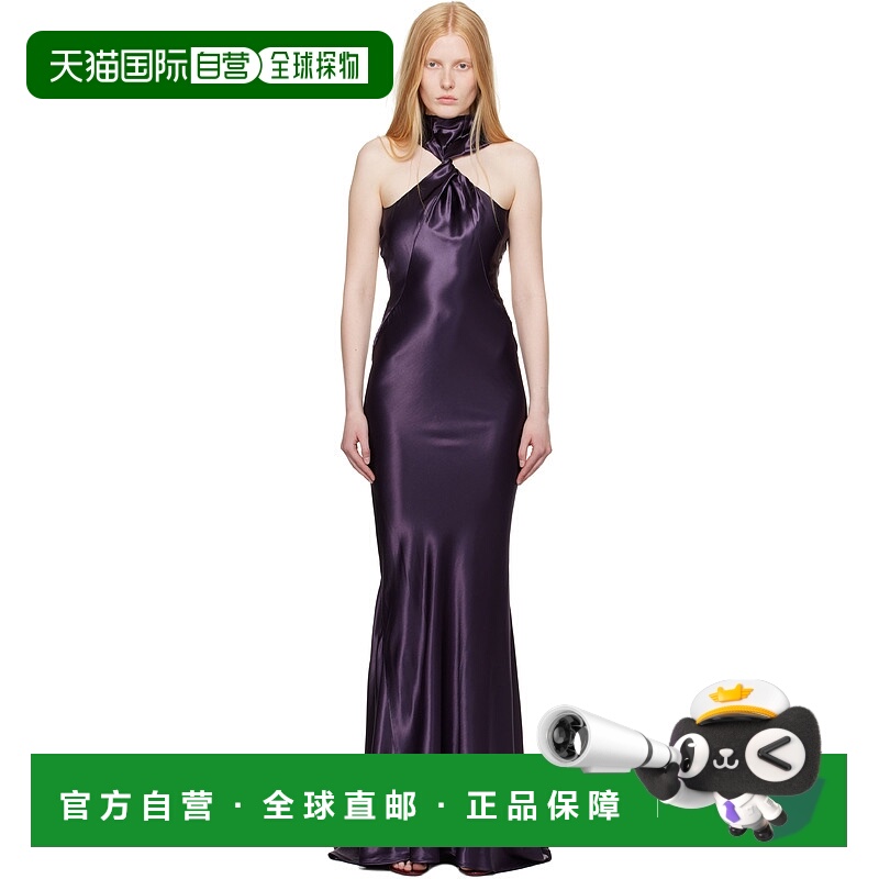 1h可退 潮奢 The Attico 女士 紫色扭褶连衣裙 250WCW00222VVV10