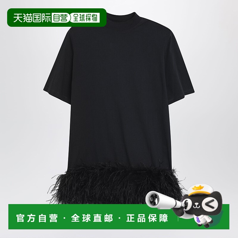 潮奢 The Attico 女士 黑色迷你羽毛连衣裙 260WCA0046JJJ025MU10