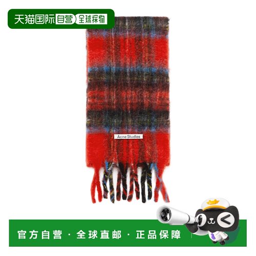 ACNE STUDIOS 男士围巾 CA0394ALU AW2025 流苏红色配饰 围巾