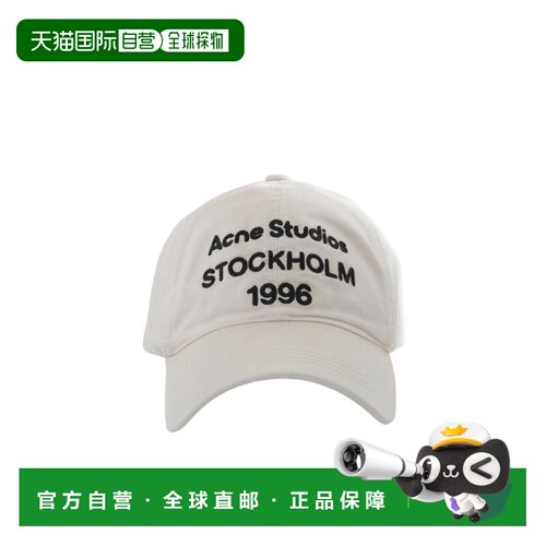 ACNE STUDIOS 男士帽子 C40477DC6 AW2026 白色 圆顶棒球帽