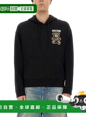 MOSCHINO 男士卫衣 170302281555 SS2025 黑色 Teddy Print Hoodi