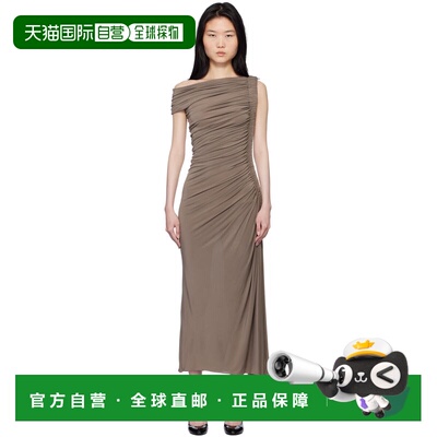1h可退 潮奢 alaia 女士 灰褐色 Asymmetric Pipe 连衣裙 AA9R140
