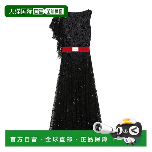 GIVENCHY 女士连衣裙 BW22H6202G001 AW2025 黑色 亮片蕾丝不对称