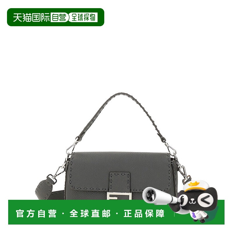 1h可退 FENDI 男士斜挎包 7VA572ARLZF0J55 AW2025 灰色 Baguette