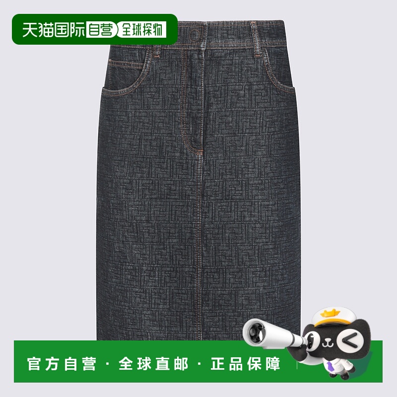 1h可退 FENDI 女士半身裙 FLQ604AW82F1UKI CO 灰色 Fendi Denim