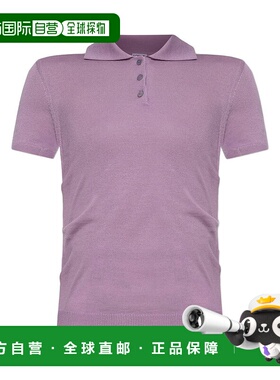 1h可退 潮奢 LOEWE 罗意威 女士 淡紫色羊绒真丝Polo衫 S359Y55K2