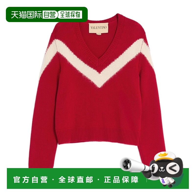 1h可退 VALENTINO 男士针织衫 VKC35QB5GBRT AW2025 红色 长袖羊