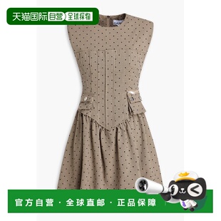 潮奢 GANNI 甘尼 女士 褶裥瑞士圆点迷你连衣裙 W02656913177TIGE