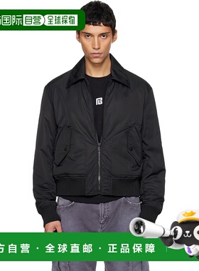 1h可退 潮奢 Balmain 巴尔曼 男士 黑色 Big Stamp 飞行员夹克 FH
