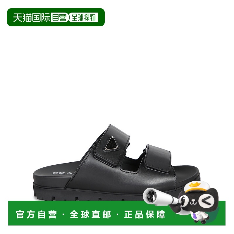 PRADA 男士凉鞋 2X31293LEMF0002 SS2025 黑色 Leather strap san