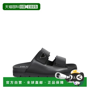 2X31293LEMF0002 SS2025 黑色 PRADA strap 凉鞋 Leather san 男士