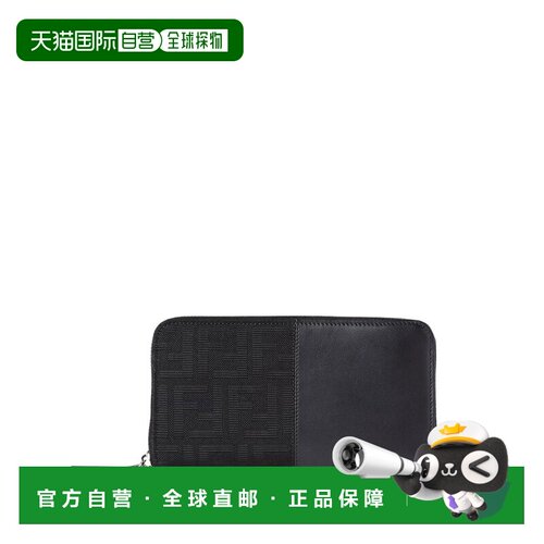 FENDI 男士钱包 7M0210B139F0QA1 AW2026 黑色 PORTAFOGLIO ZIP A