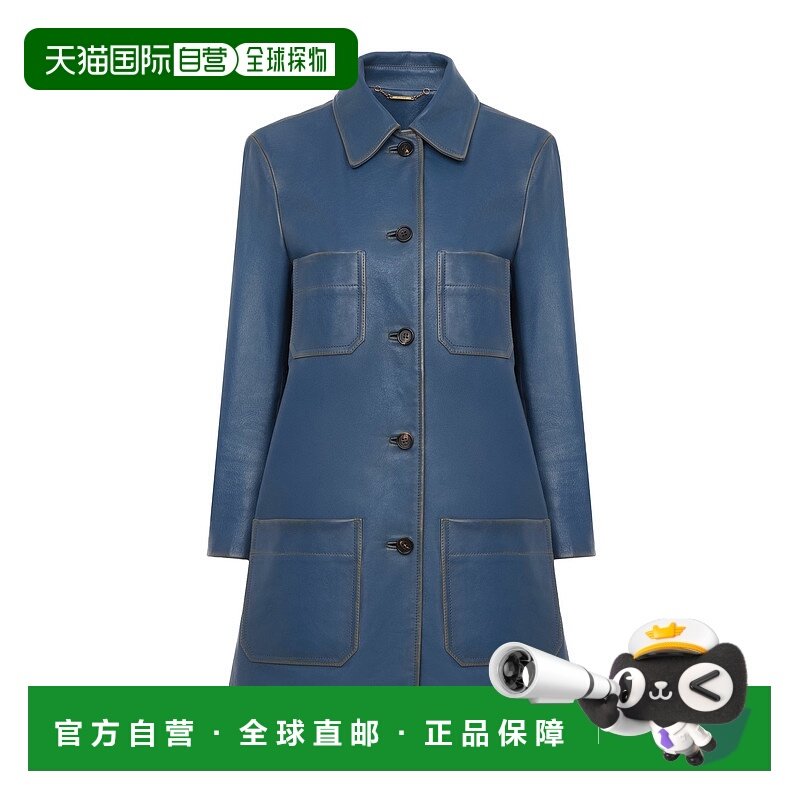 CHLOÉ 女士外套 CH25ACM0121344Y AW2025 蓝色 单排扣大衣