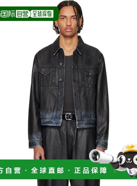 1h可退 潮奢 Acne Studios 艾克妮 男士 黑色涂层牛仔夹克 C90209