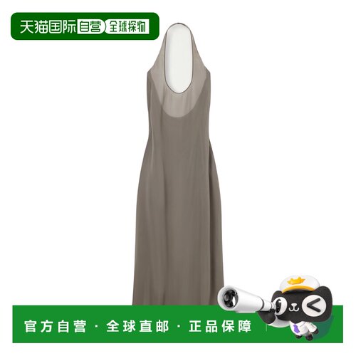 RICK OWENS 女士连衣裙 RO01F6598G34 SS2026 灰色 露背真丝乔其