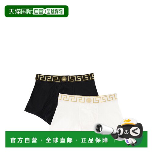 VERSACE 男士内裤 AU101921A10011A83K CO 白色 Two-Pack Boxers