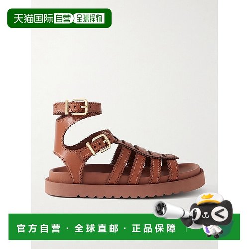 1h可退 潮奢 ZIMMERMANN 女士 Goldie 皮质防水台凉鞋 2808FS25A2