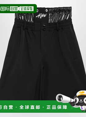 1h可退 潮奢 Moncler X A$AP Rocky 男士 黑色尼龙混纺百慕大短裤