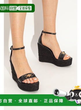 VERSACE 女士凉鞋 1014100DVT2P1B00V CO 黑色 Wedge Sandals高跟