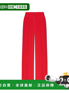 BALMAIN 女士休闲裤 EF0PO160VB003CE SS2025 红色阔腿裤直筒裤