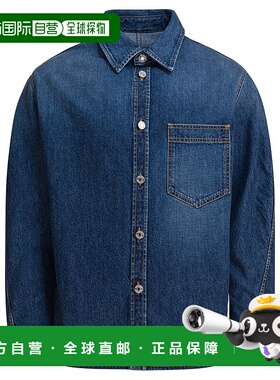 GIVENCHY 男士衬衫 BM615W516L401 AW2025 蓝色 Denim shirt with