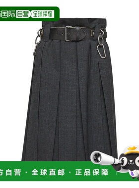 PRADA 女士半身裙 P149WKOOO17N1F0480 SS2025 黑色长裙百褶裙