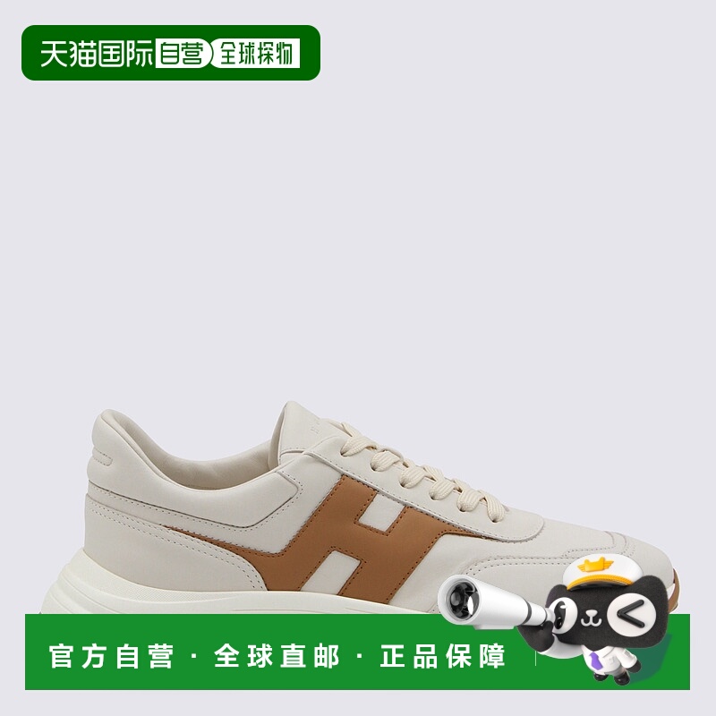 1h可退 潮奢 Hogan 男士 白色浅褐色皮质运动鞋 HXM5630FR30UAI