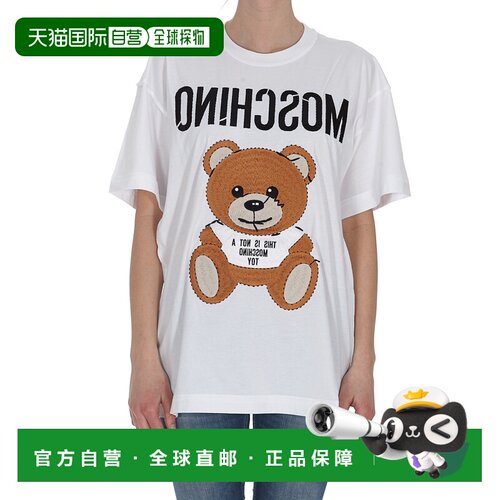 MOSCHINO 女士T恤 070204401001 SS2021 白色 Inside Out Teddy B