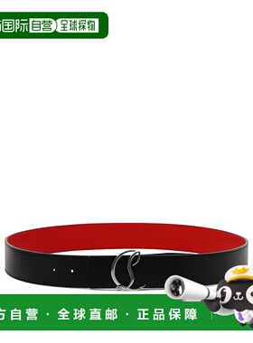 1h可退 CHRISTIAN LOUBOUTIN 男士腰带 1225084Q501 CO 黑色牛皮