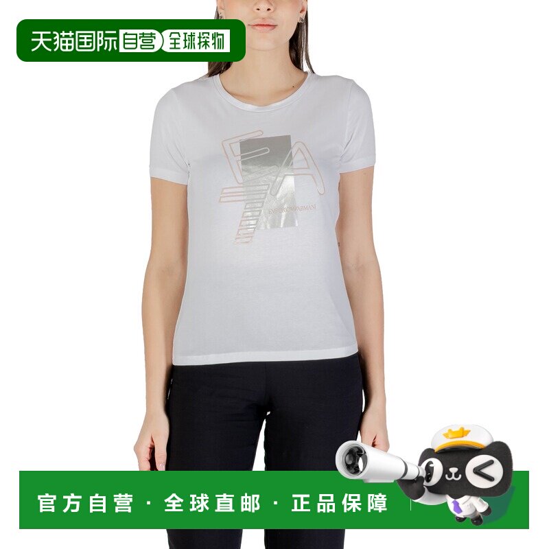 EA7 女士T恤 7W000187AF10373U0002 SS2025 白色 7W000187 AF1037