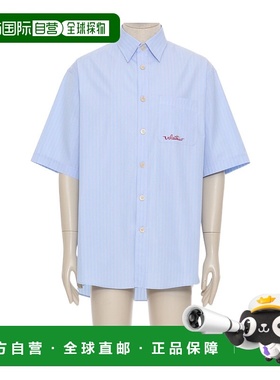 VALENTINO 男士衬衫 VAAE87B2SSCJ AW2025 蓝色 短袖衬衫休闲风