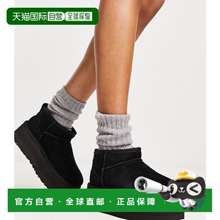 经典 Ugg 黑色 迷你防水台靴子 款 ultra UGG 女士 潮奢 1h可退