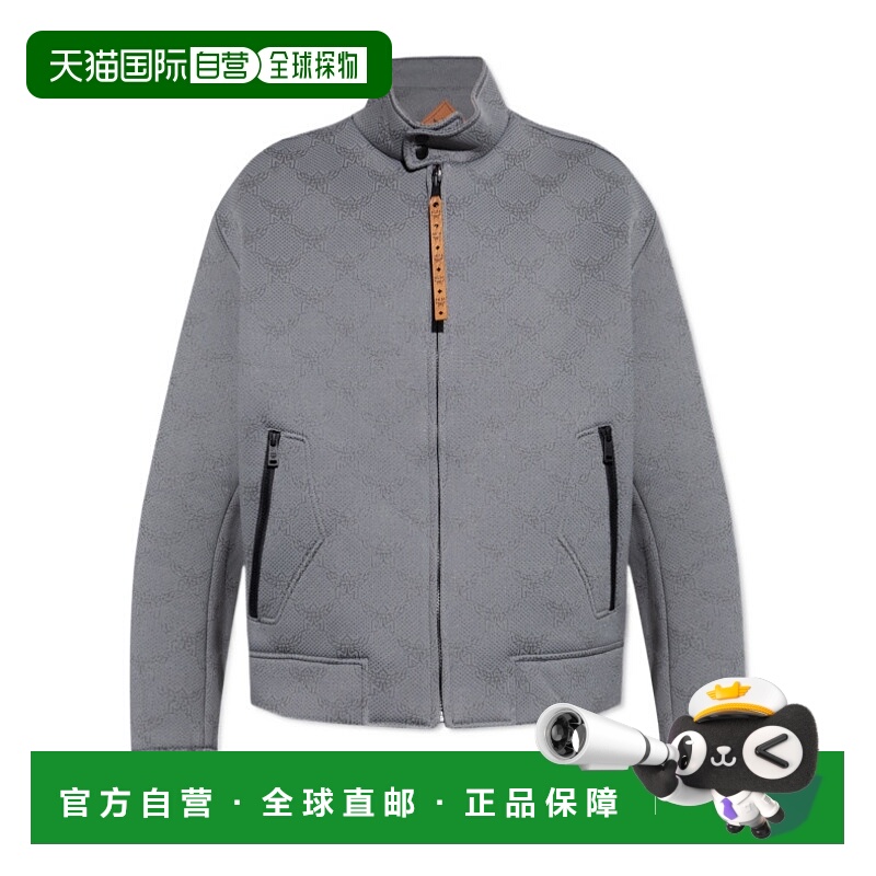 1h可退 MCM 男士夹克 MHJFSMM07ED SS2025 灰色 字母夹克立领
