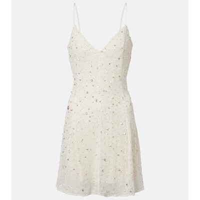 潮奢 Staud 女士 Emily 精饰薄纱迷你连衣裙吊带